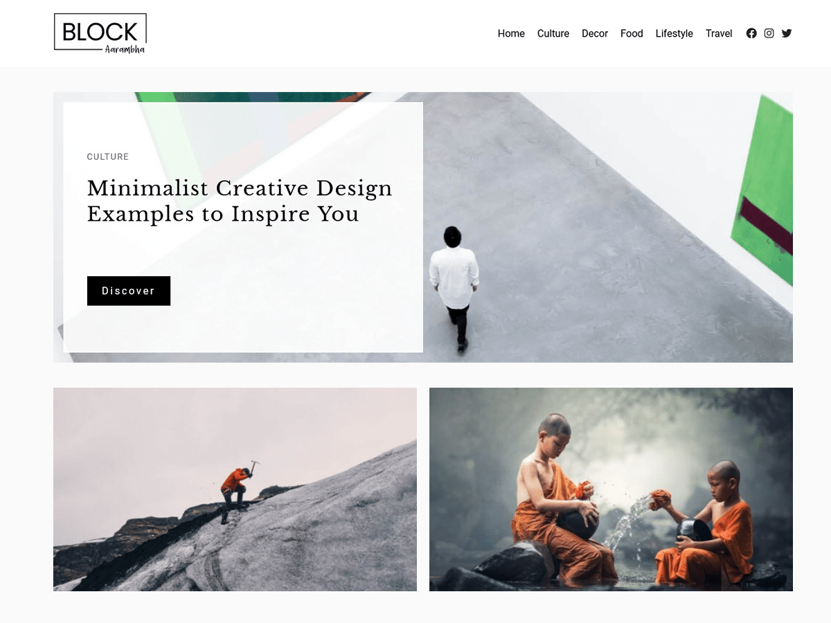 Block Aarambha theme screenshot