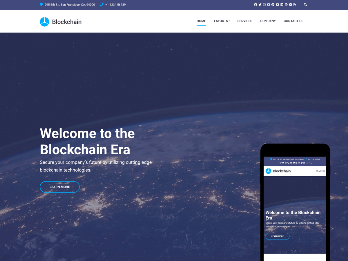 Blockchain Lite theme screenshot