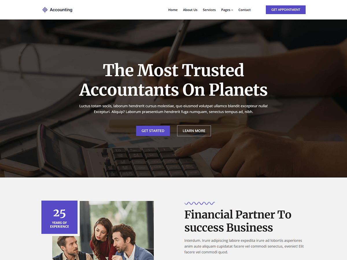 Blockskit Accounting theme screenshot