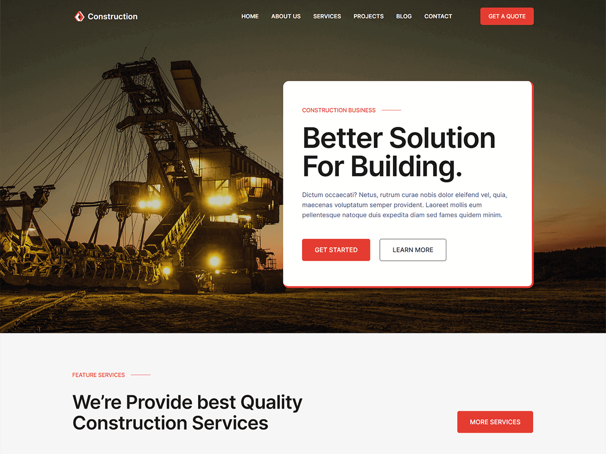 Blockskit Construction theme screenshot