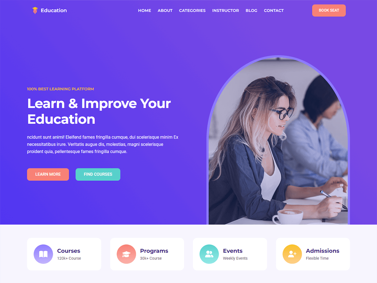 Blockskit Education theme screenshot