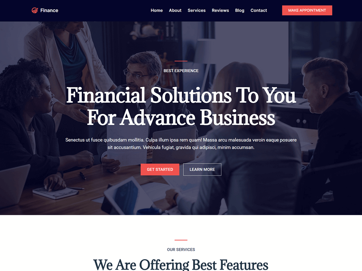 Blockskit Finance theme screenshot