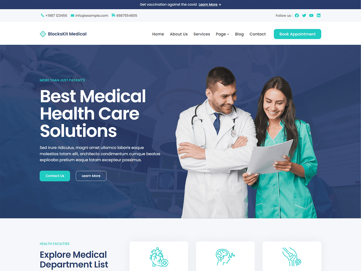 Blockskit Medical theme screenshot