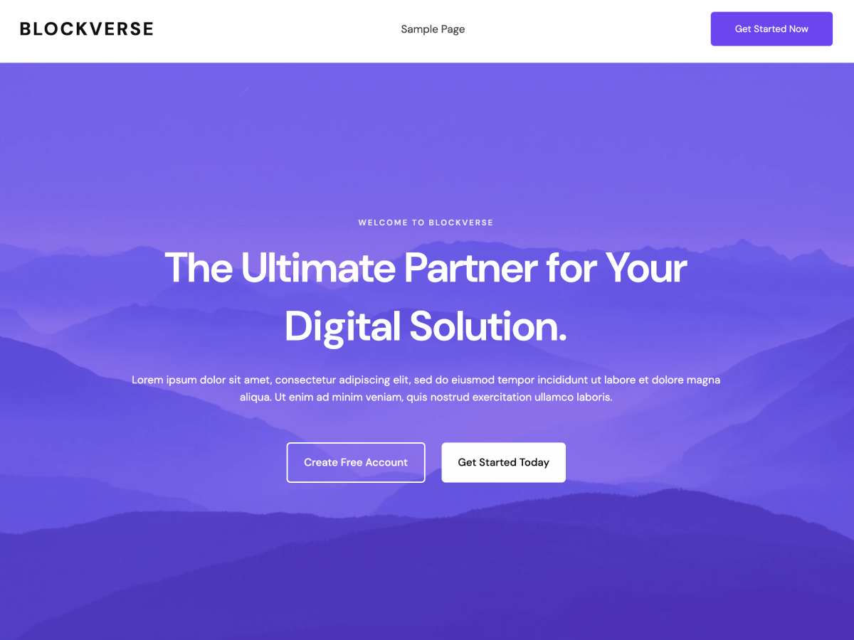 BlockVerse theme screenshot