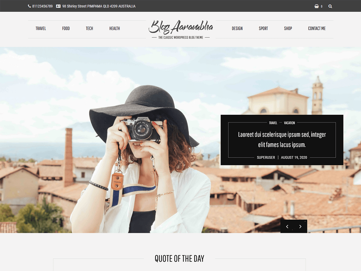 Blog Aarambha theme screenshot