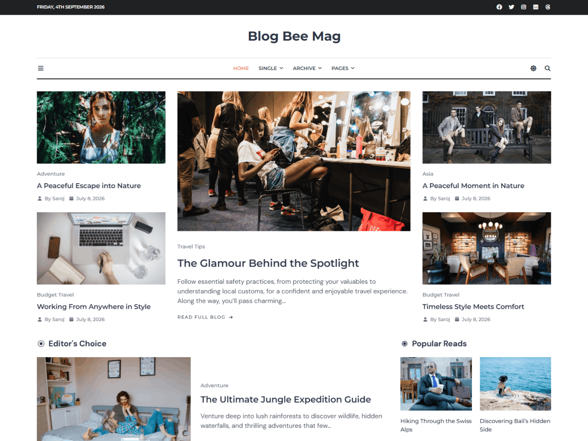 Blog Bee Mag theme screenshot