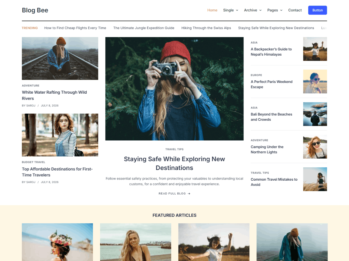 Blog Bee theme screenshot