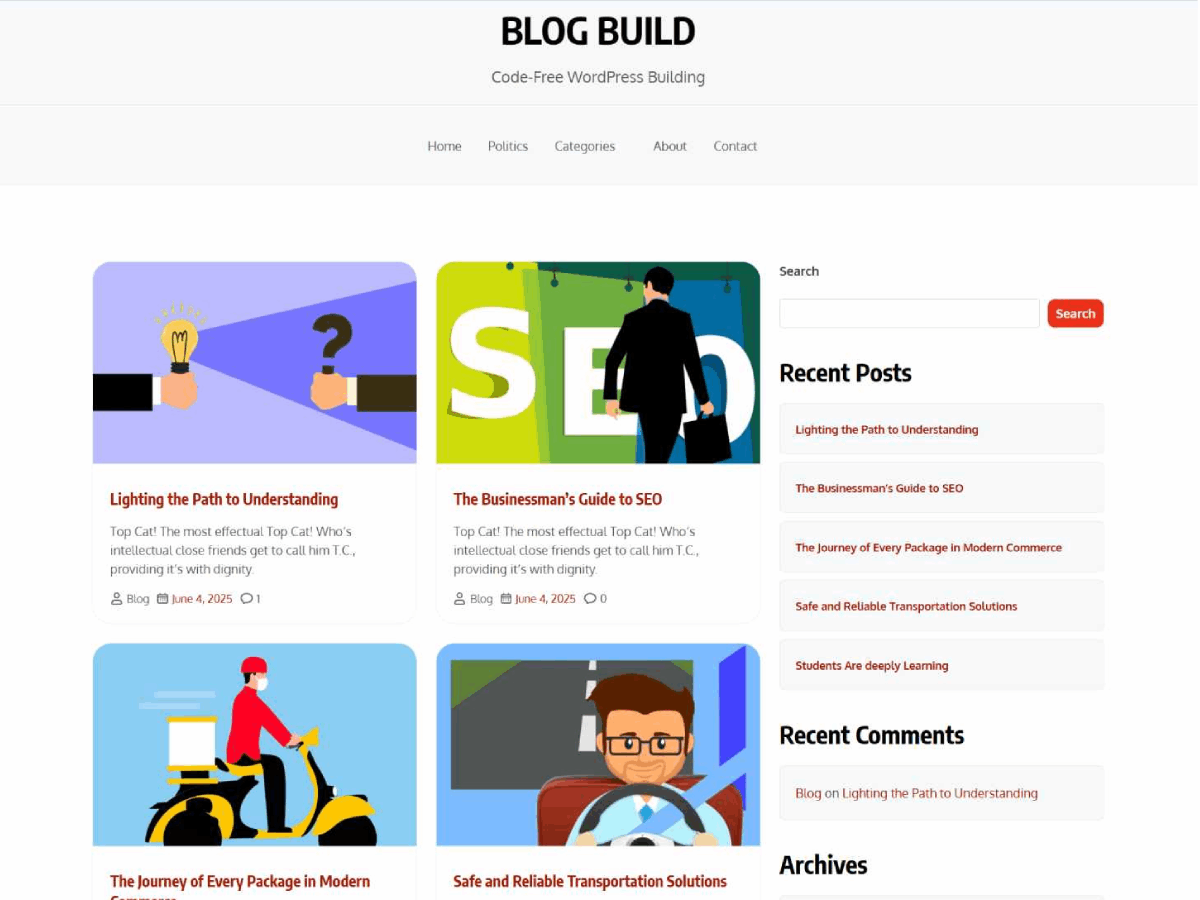 Blog Build theme screenshot
