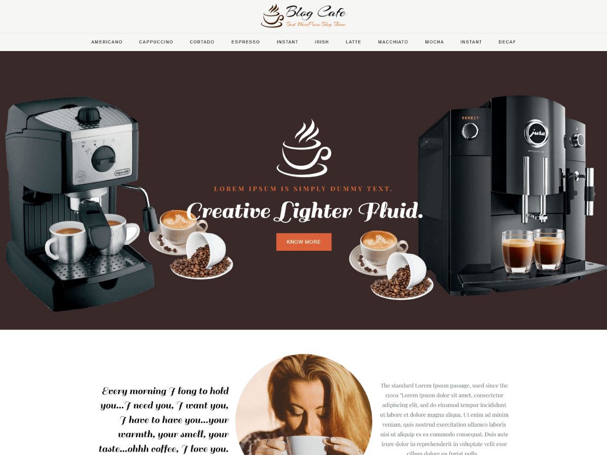 Blog Cafe theme screenshot