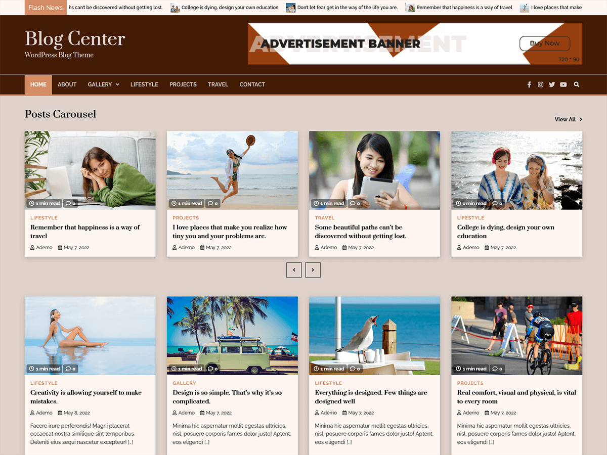 Blog Center theme screenshot