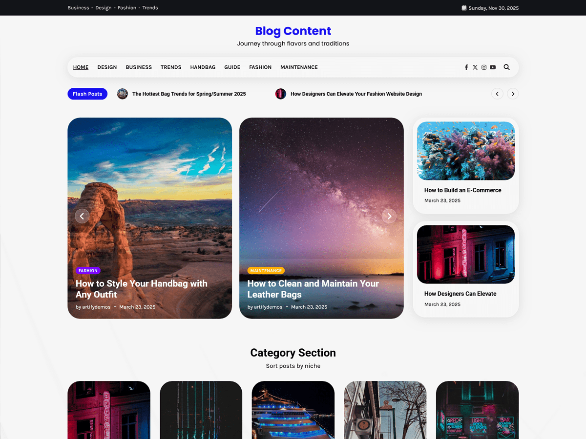 Blog Content theme screenshot