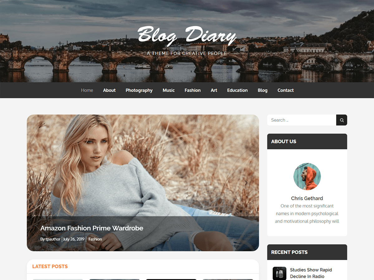 Blog Diary theme screenshot