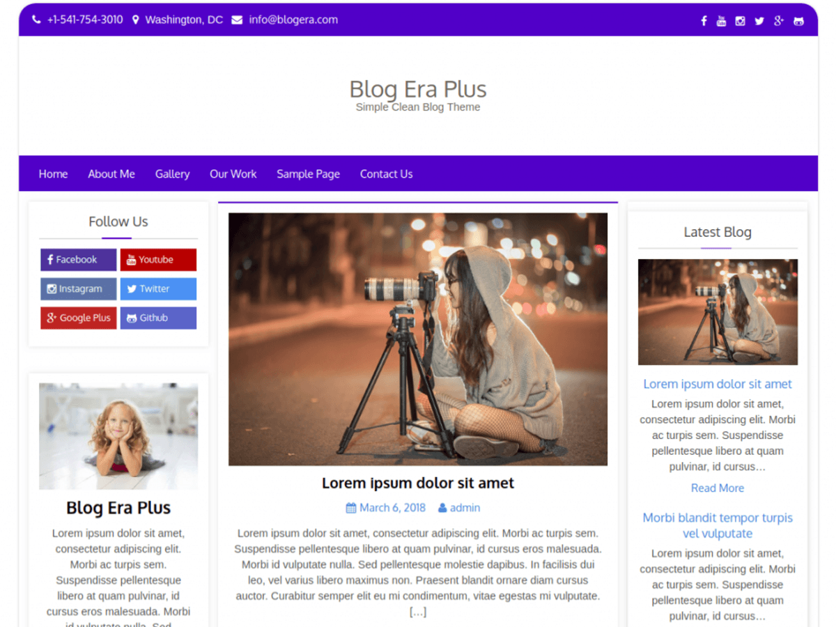 Blog Era Plus theme screenshot