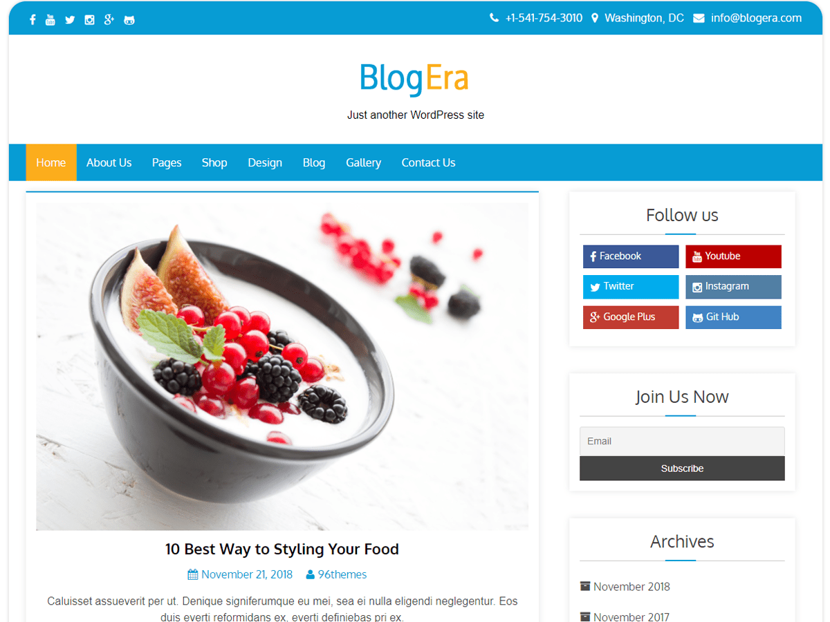 Blog Era theme screenshot