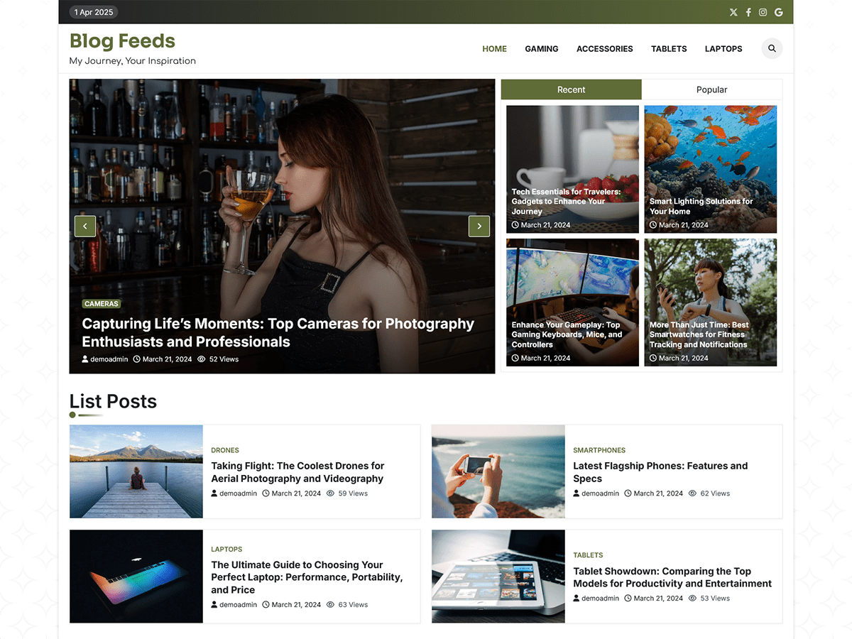 Blog Feeds theme screenshot