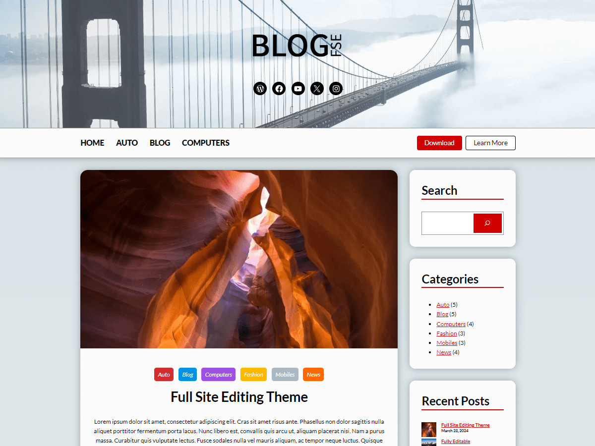 Blog FSE theme screenshot
