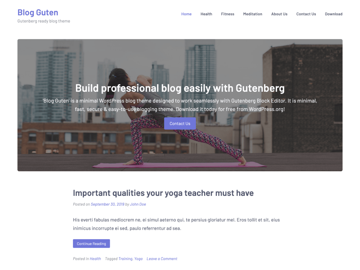 Blog Guten theme screenshot