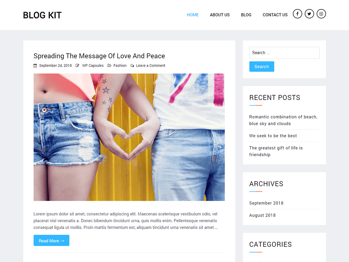 Blog Kit theme screenshot