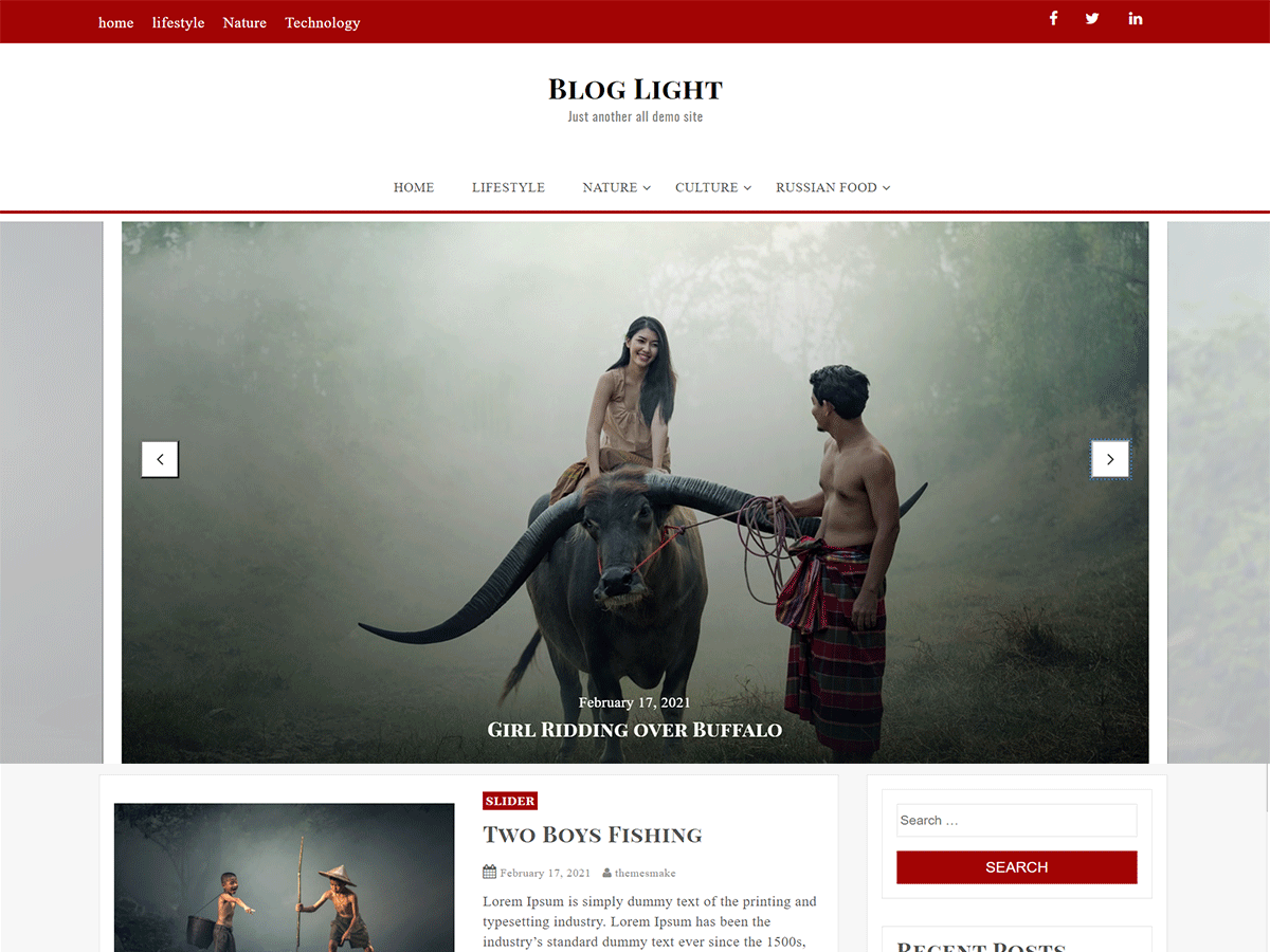 Blog Light theme screenshot