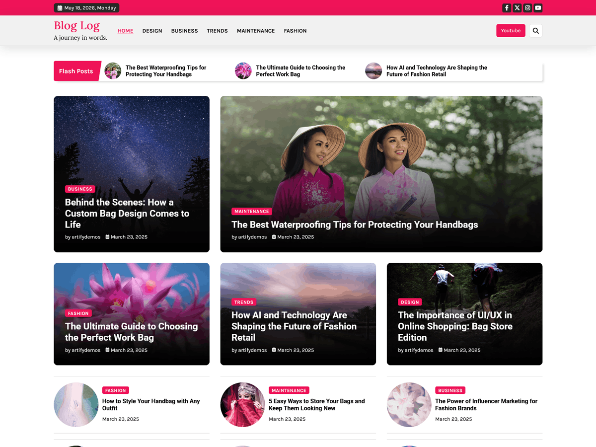 Blog Log theme screenshot