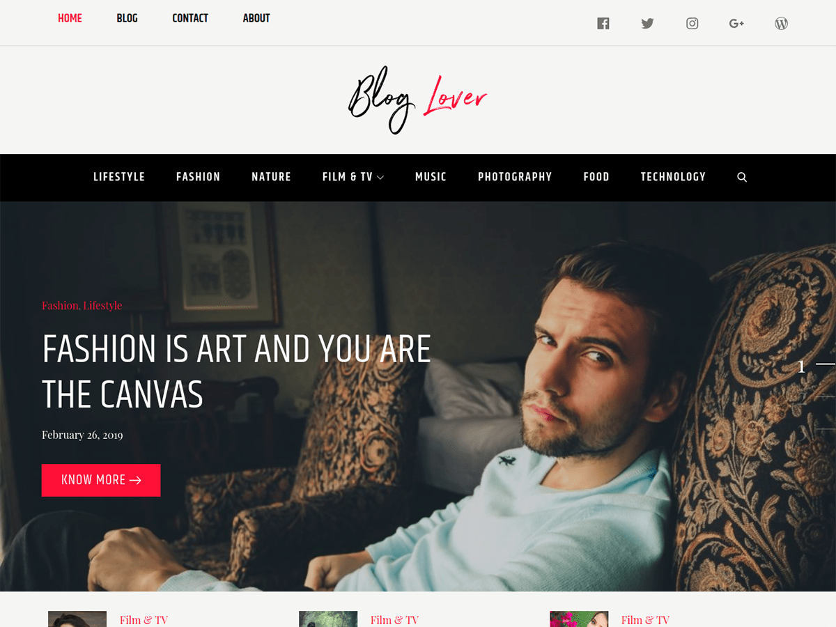 Blog Lover theme screenshot