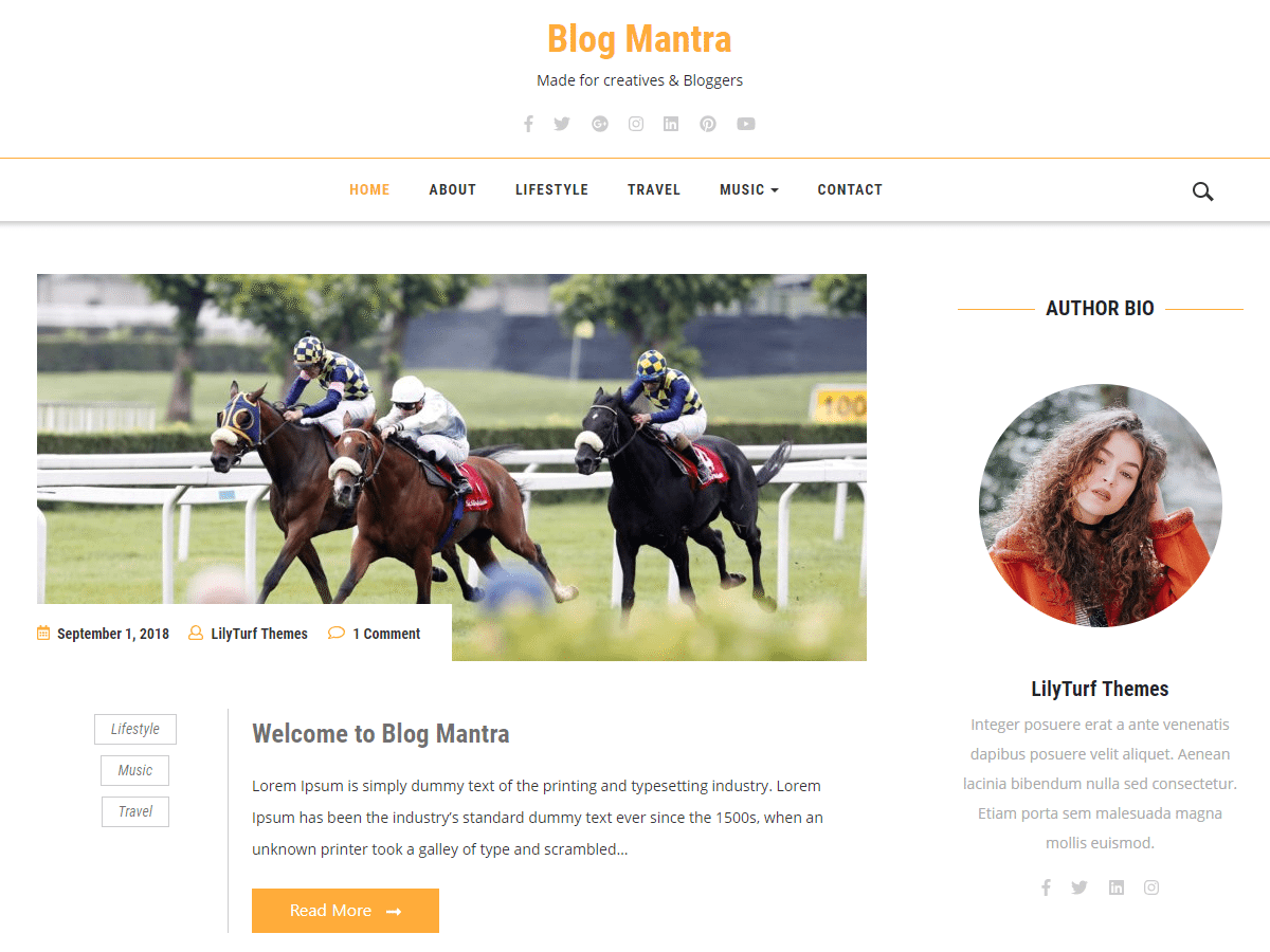 Blog Mantra theme screenshot