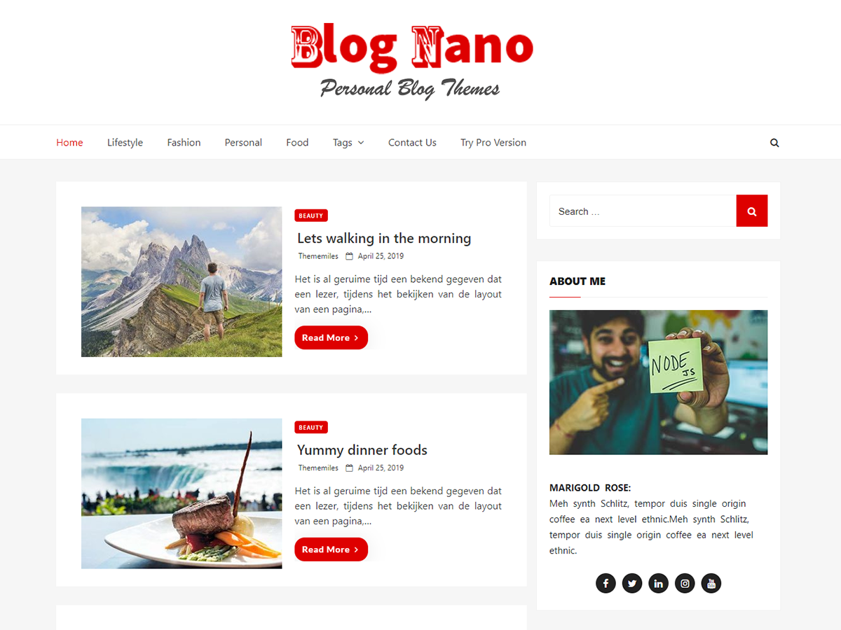 Blog Nano theme screenshot