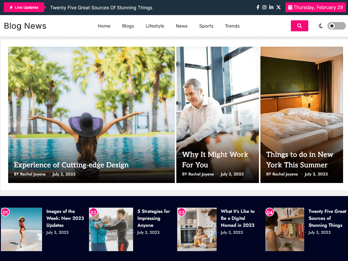 Blog News theme screenshot