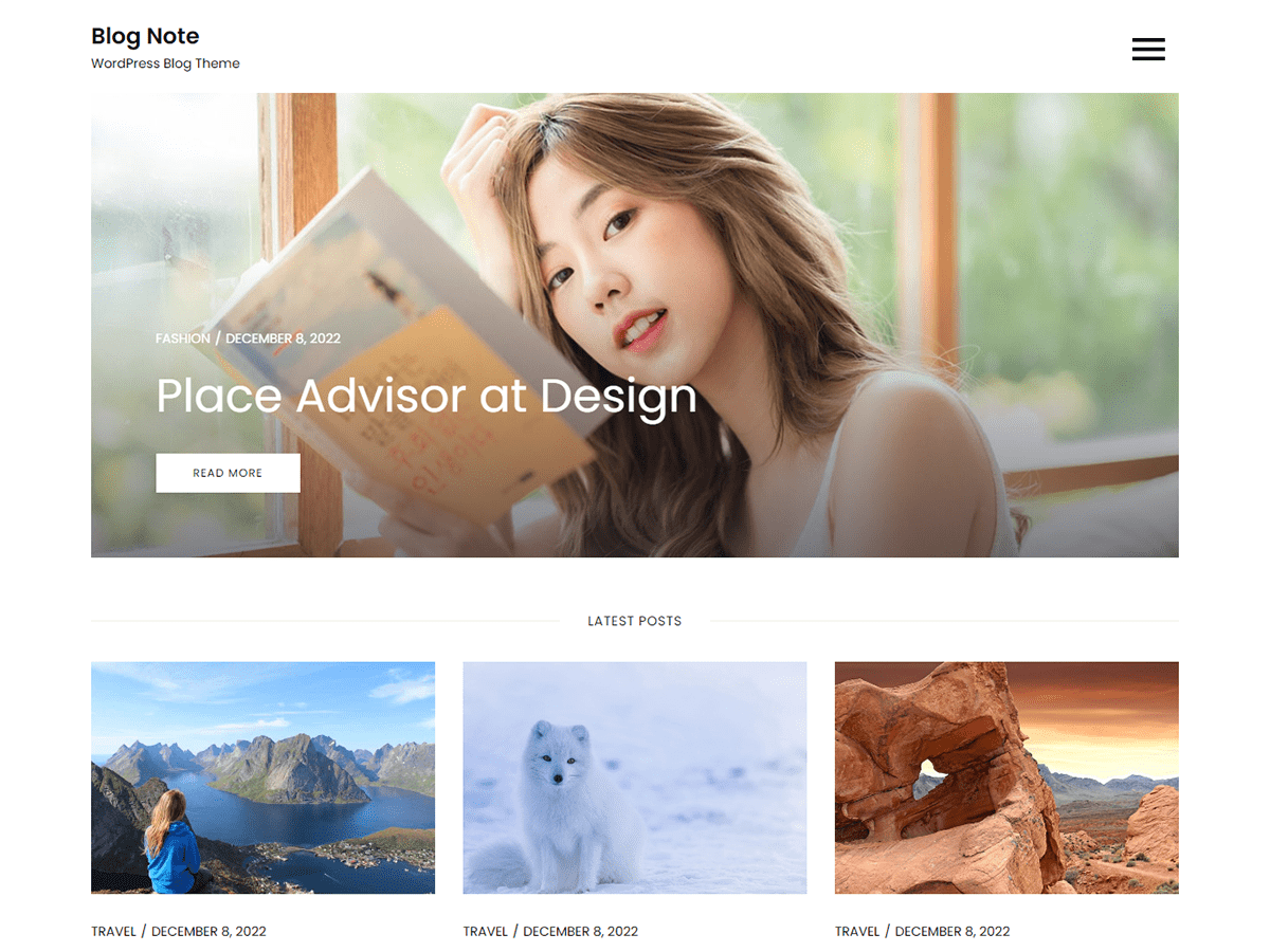 Blog Note theme screenshot