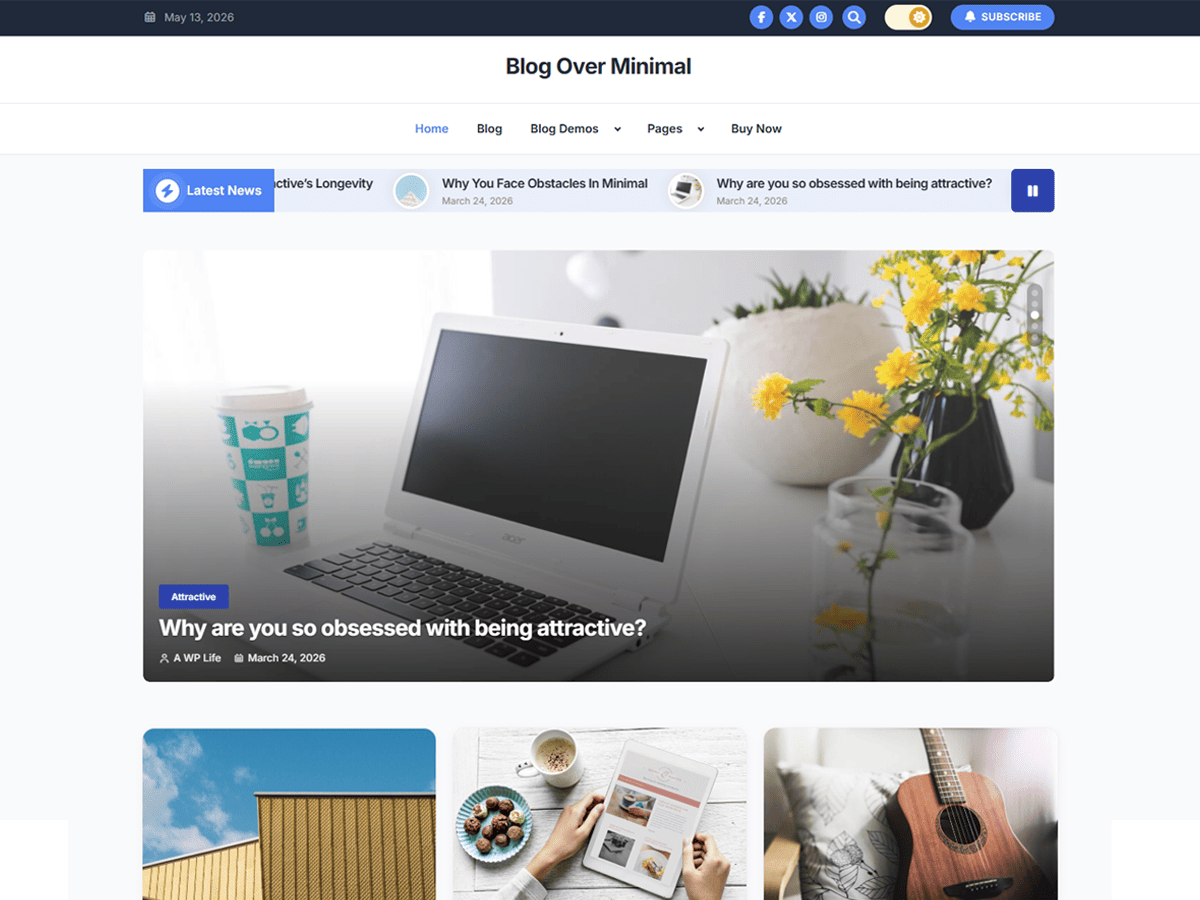 Blog Over Minimal theme screenshot