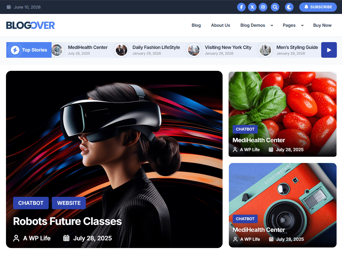 Blog Over theme screenshot