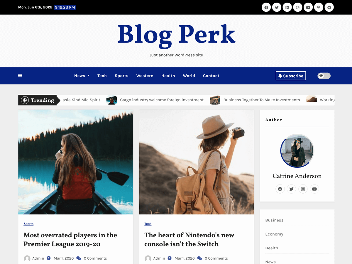 Blog Perk theme screenshot