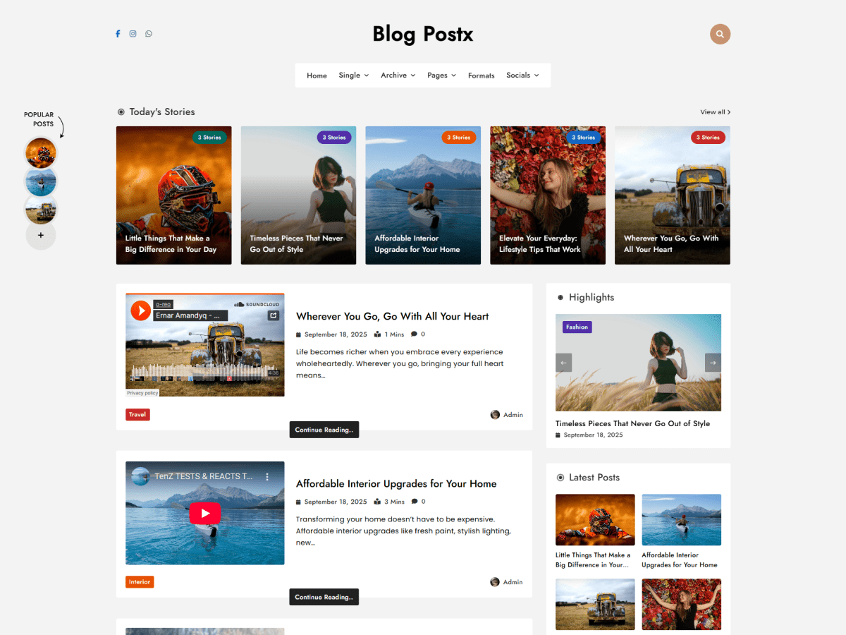 Blog Postx theme screenshot