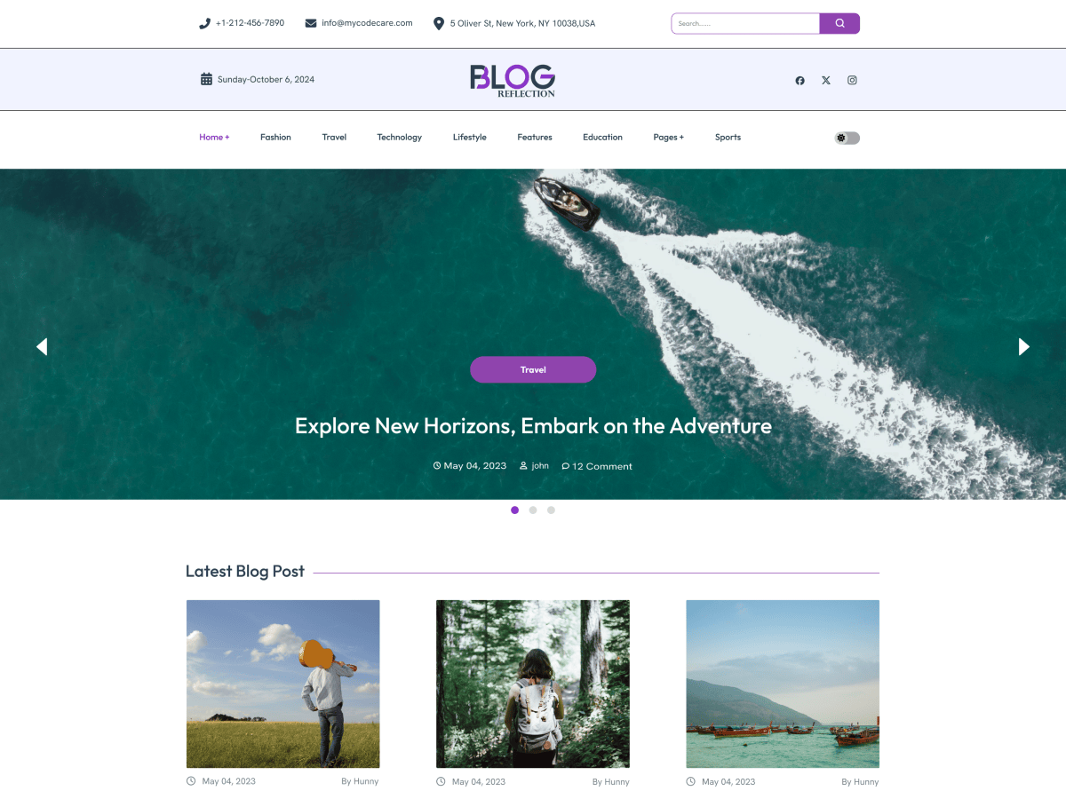 Blog Reflection theme screenshot