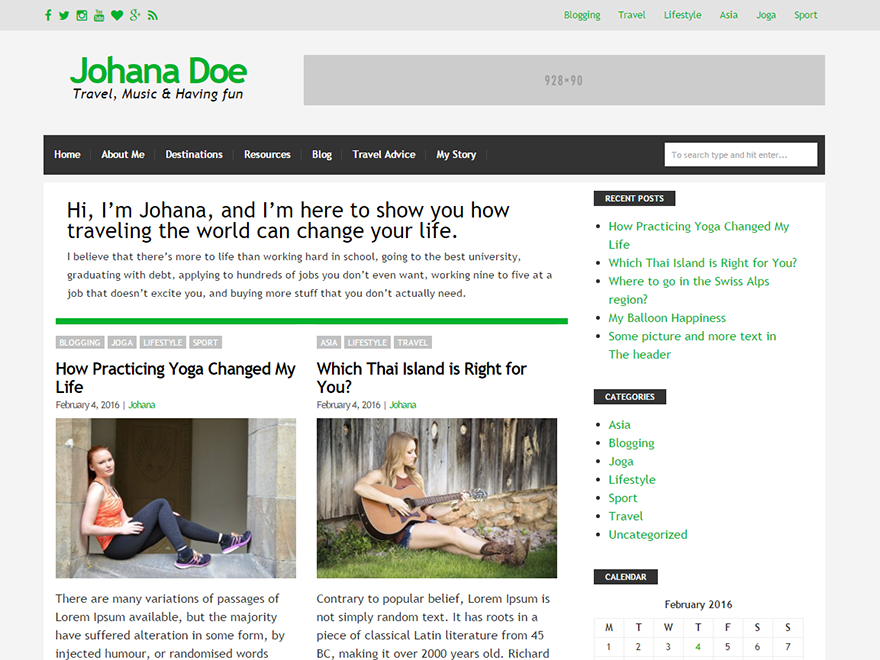 Blog Start theme screenshot
