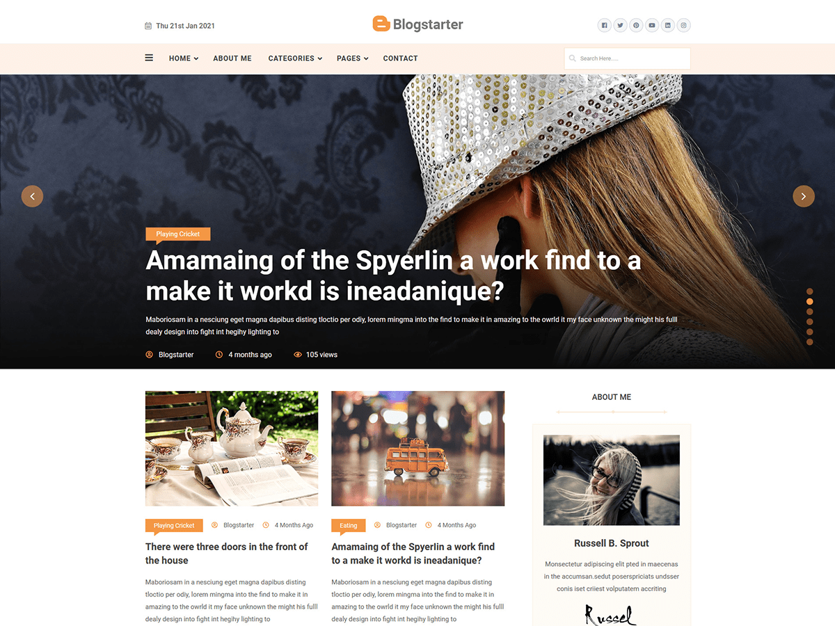 Blog Starter theme screenshot