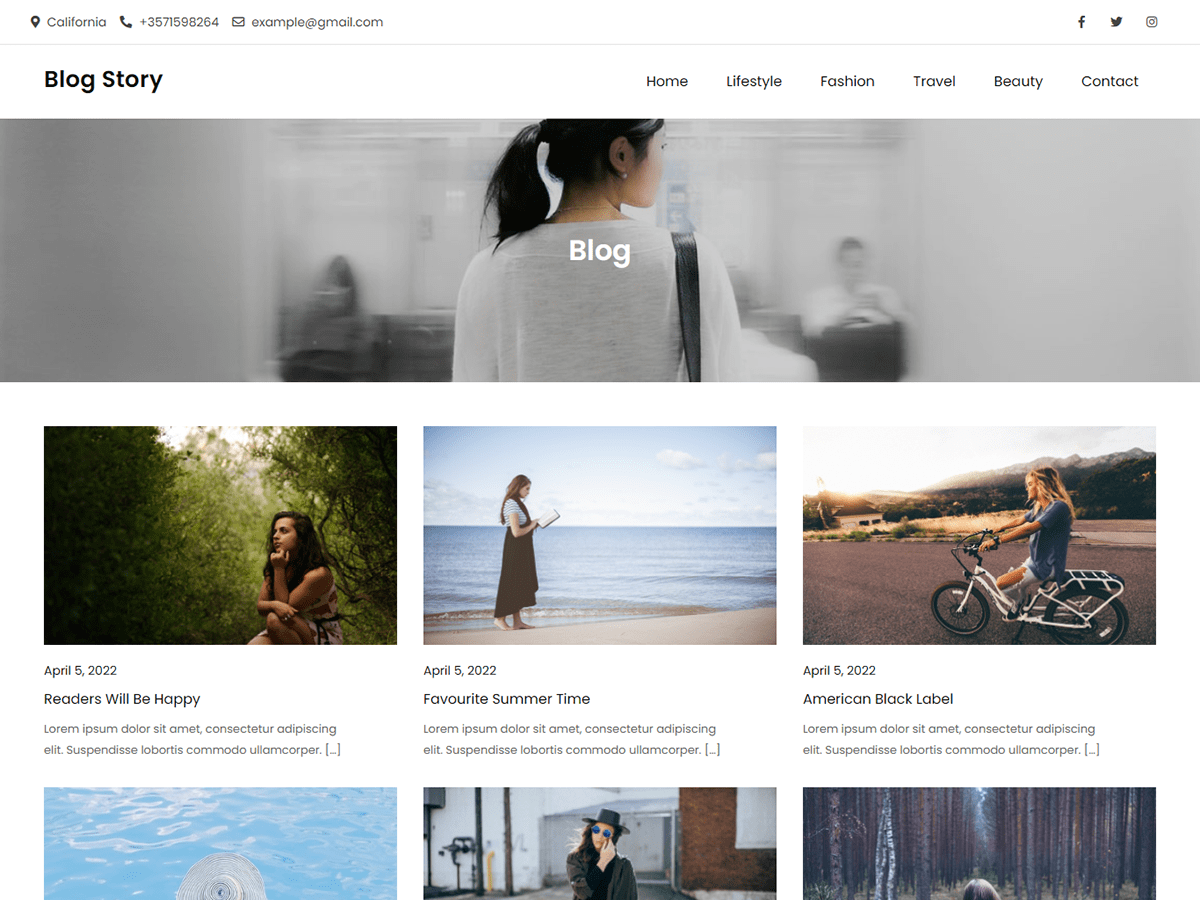 Blog Story theme screenshot