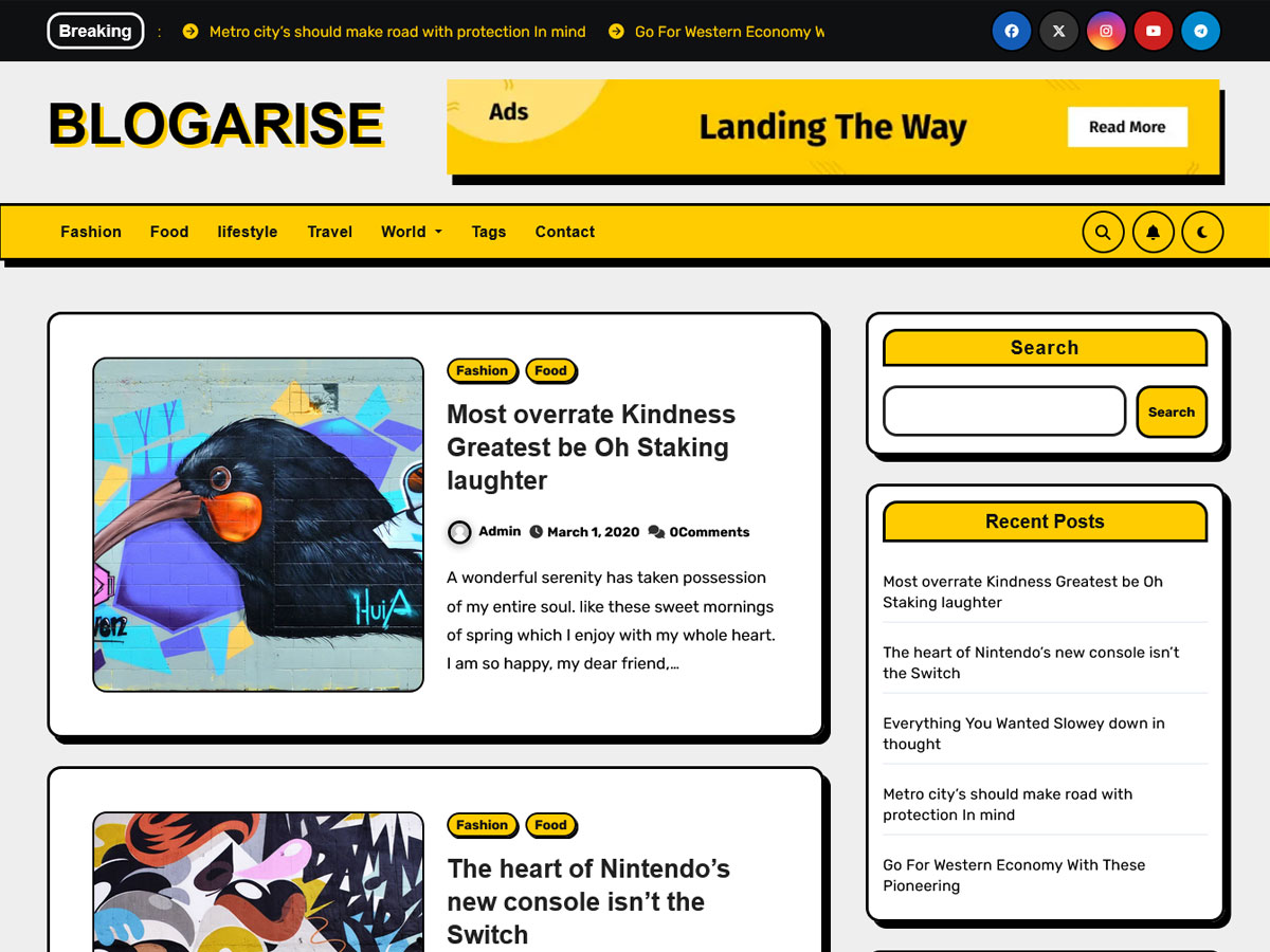BlogArise theme screenshot
