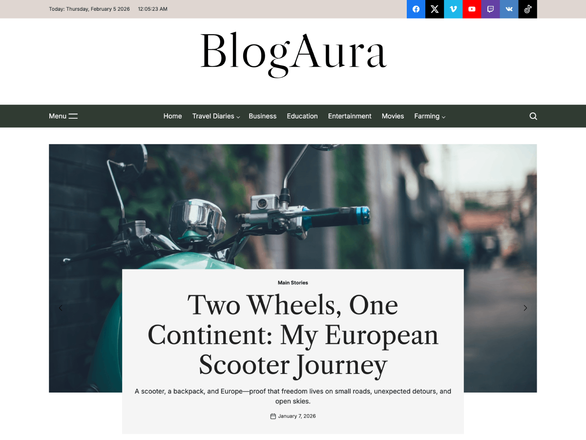 BlogAura theme screenshot