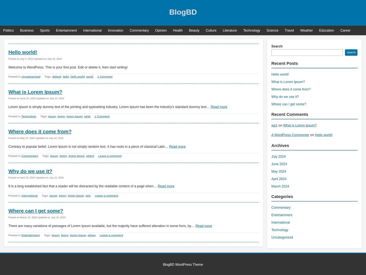 BlogBD theme screenshot