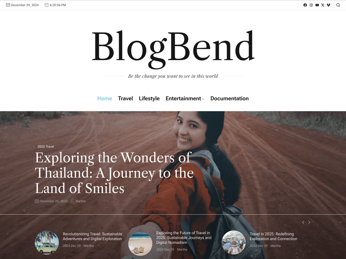 BlogBend theme screenshot