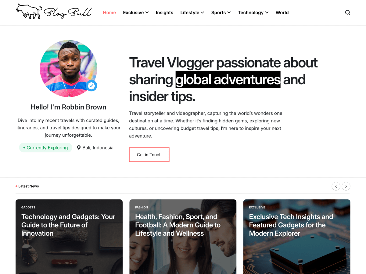 BlogBull theme screenshot