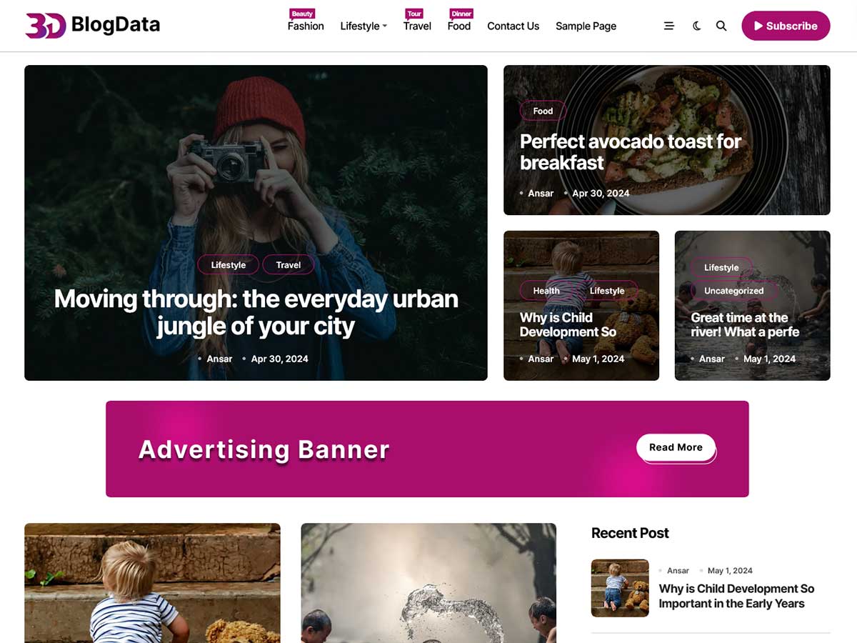 BlogData theme screenshot