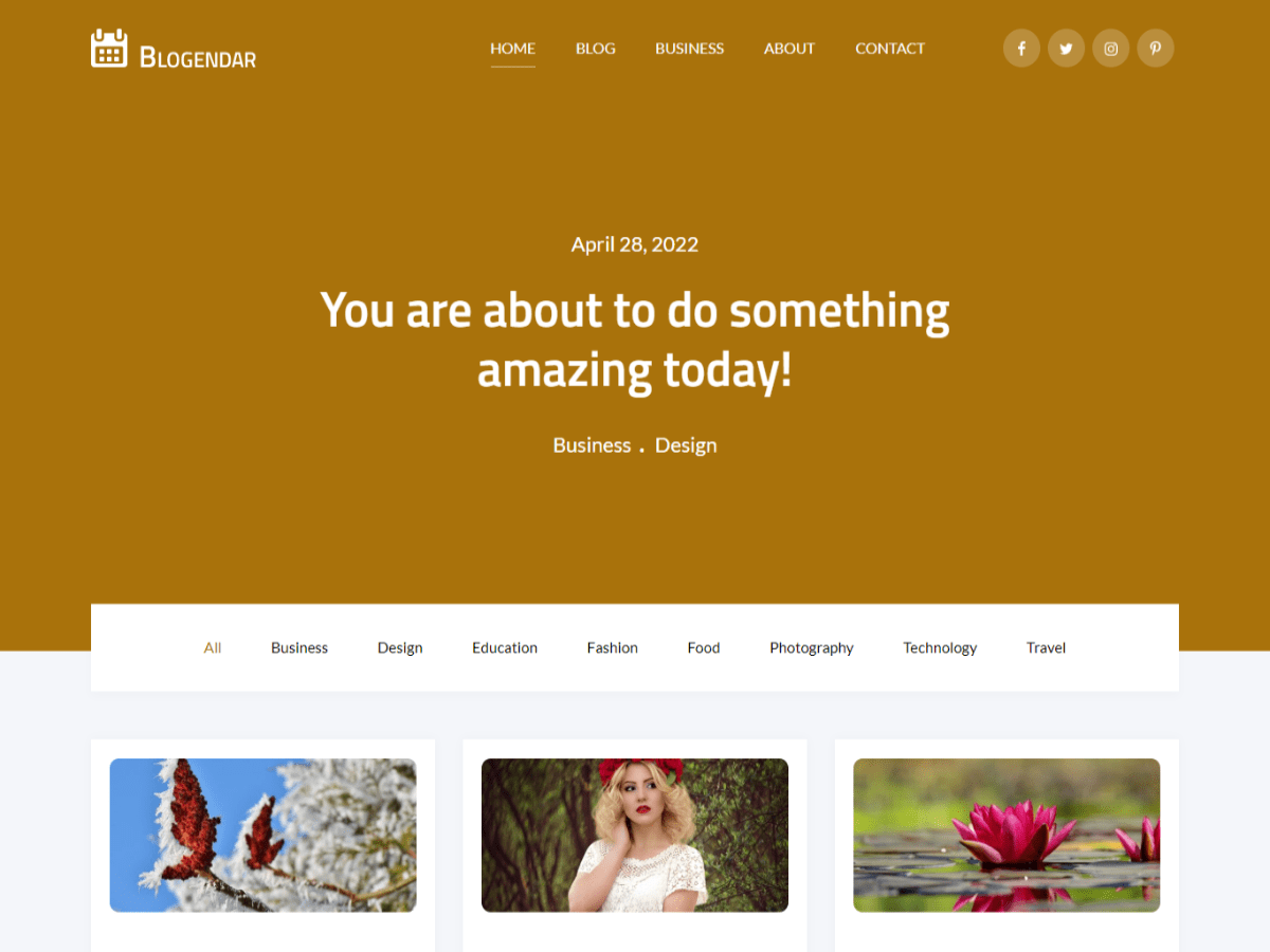 Blogendar theme screenshot