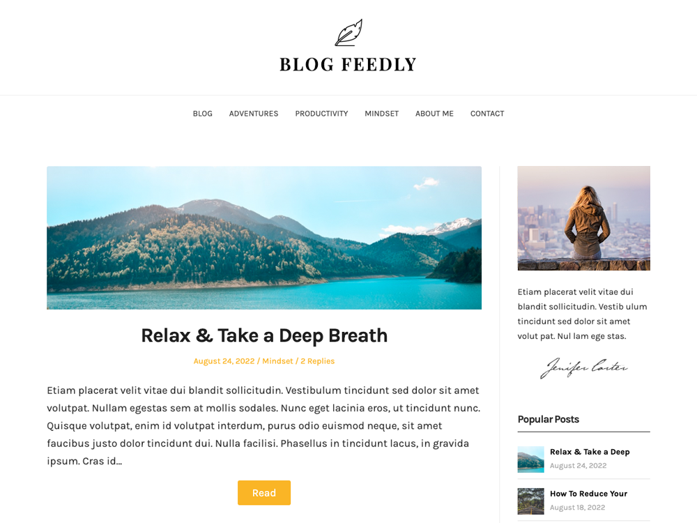 BlogFeedly theme screenshot