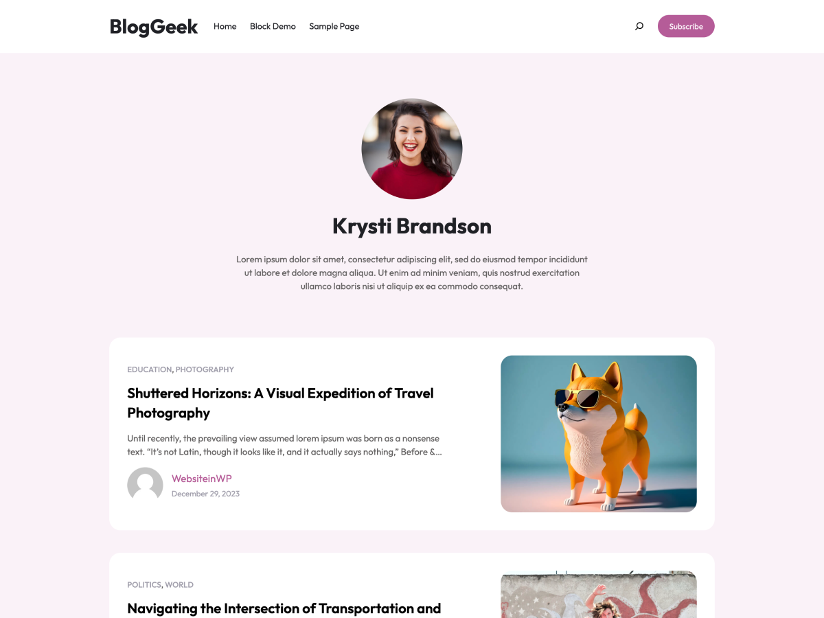 BlogGeek theme screenshot