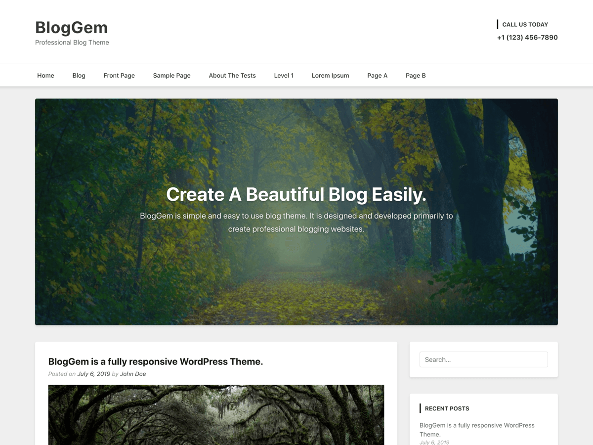 BlogGem theme screenshot