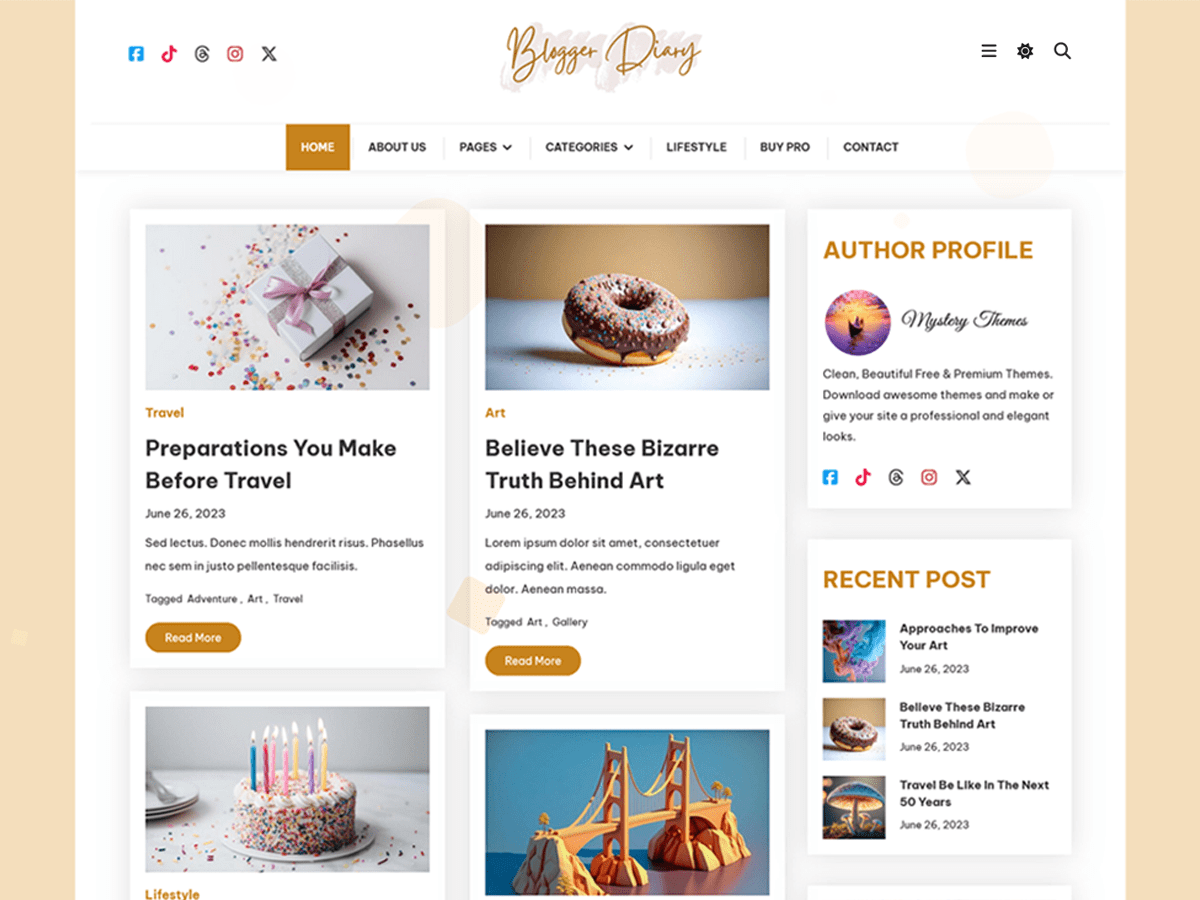 Blogger Diary theme screenshot