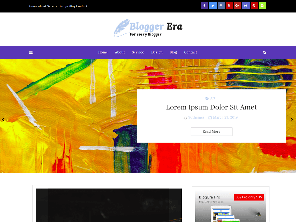 Blogger Era Plus theme screenshot