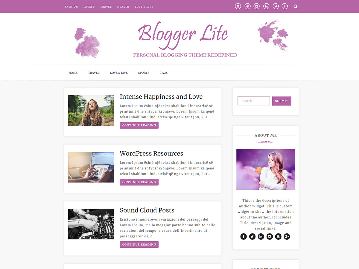 Blogger Lite theme screenshot